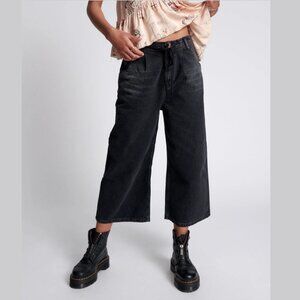 Anthropologie One Teaspoon Worn Black Bad Boys High Waist Wide Leg Jeans Size 26